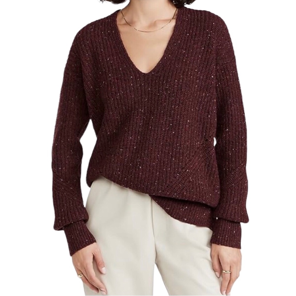 rag & bone Burgundy V-Neck Sweater